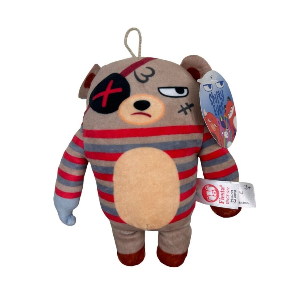Fiesta Plush Shifty Eyes Pirate Bear Stuffed Animal Hanger Dave & Busters Prize
